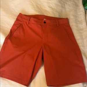 Orange lululemon shorts